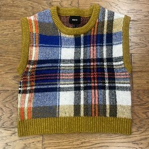 Anthropologie Maeve Plaid Sweater Vest